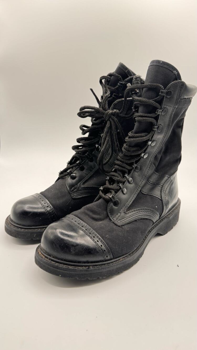 Corcoran Combat Boots Mens 8 EE Black Good Leather Canvas Jump Boots USA Made